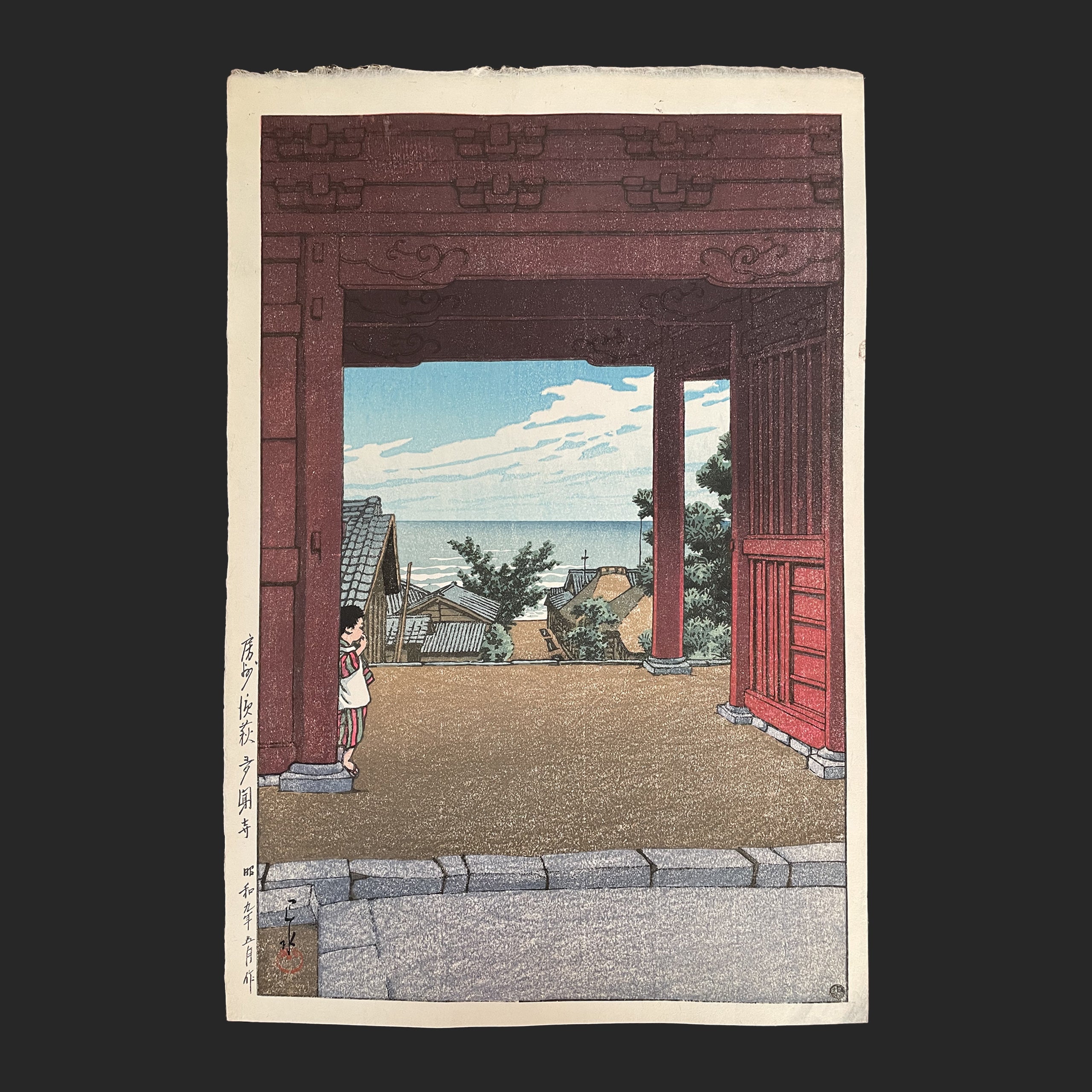 川瀬 巴水 KAWASE Hasui 房州浜萩多門寺 – 新版画通販専門店：新版画ドットコム