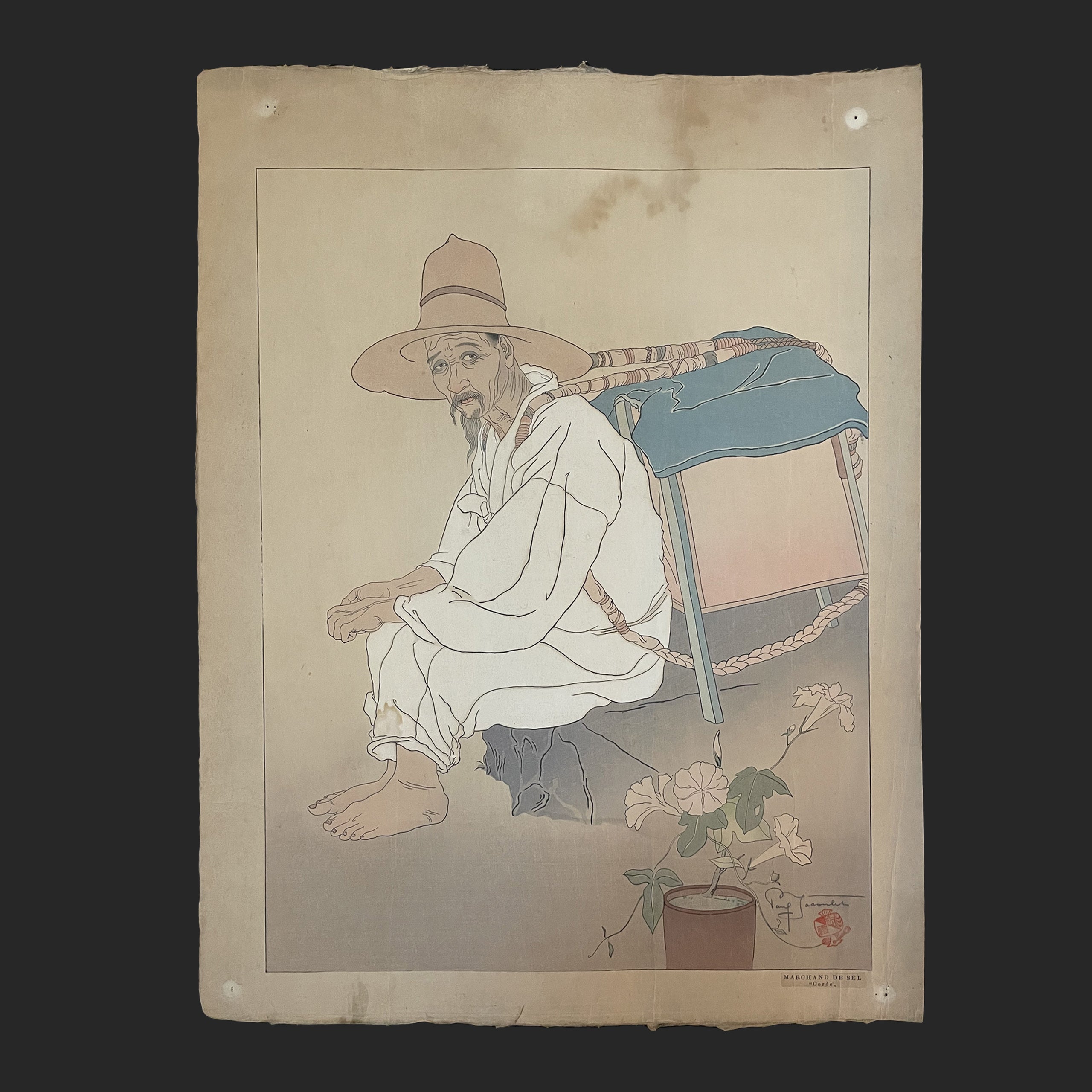 日本画 韓国伝統家屋 - 絵画